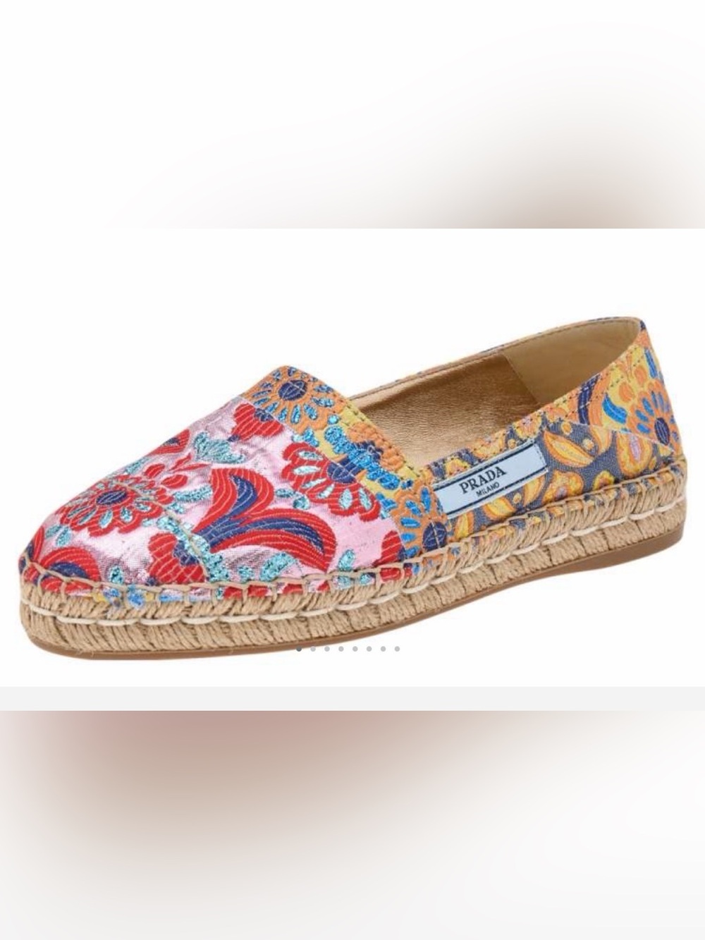 LIKE NEW RARE HTF Prada Multicolor floral Jacquard Espadrilles